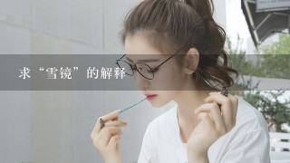 求“雪镜”的解释